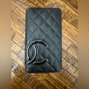 CHANEL Cambon Black Quilted Leather Wallet
